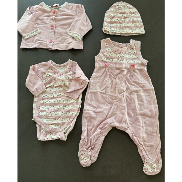 Violette Javier & Petit Bateau BABY girl NB outfit pink...